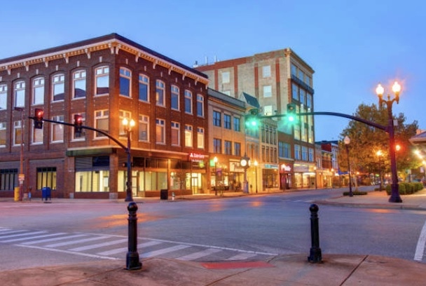 Downtown in Huntington, West Virginia.