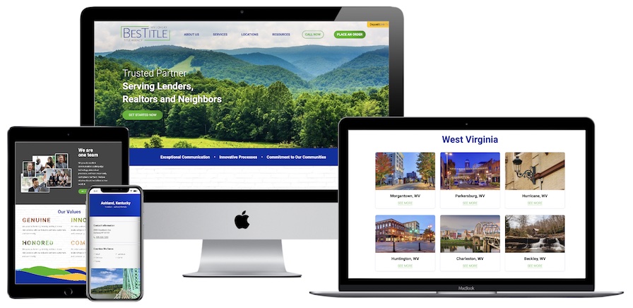 The BesTitle website on various size device screens.