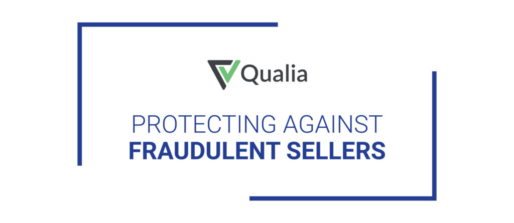 The Qualia Shield logo with the words "Protecting Against Fraudulent Sellers" below it.
